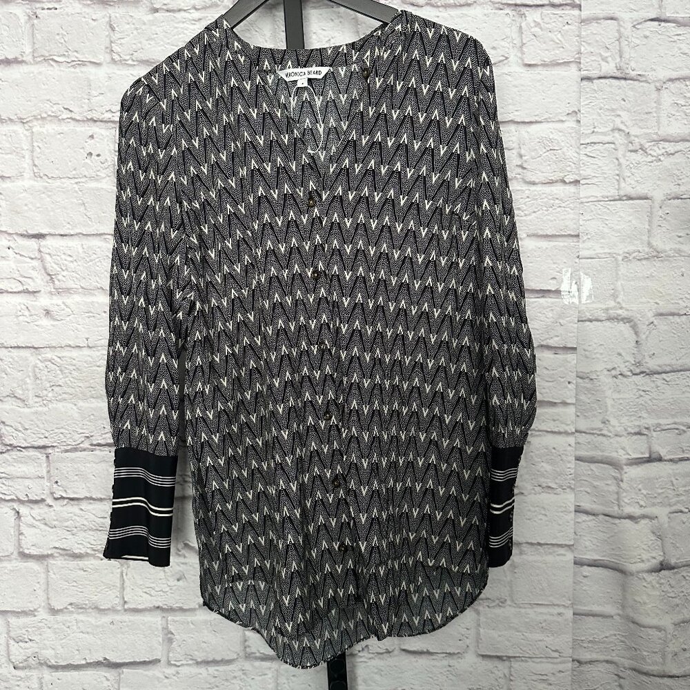 Veronica Beard Women's Acacia Logo Silk-blend Blouse